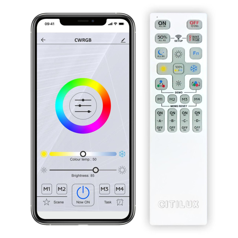 Светильник 80 см, 140W, 3000-5500K с Алисой Citilux Старлайт Смарт CL703A140G, белый, с эффектом звездного неба