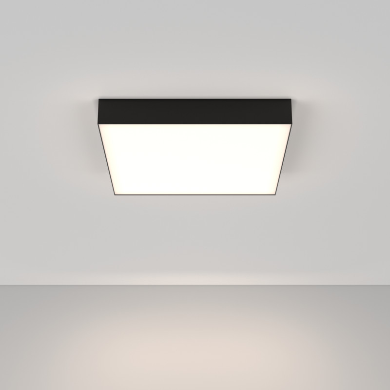 Накладной светильник 40*40*6 см, LED, 45W, 4000К, Maytoni Technical Zon C032CL-45W4K-SQ-B черный