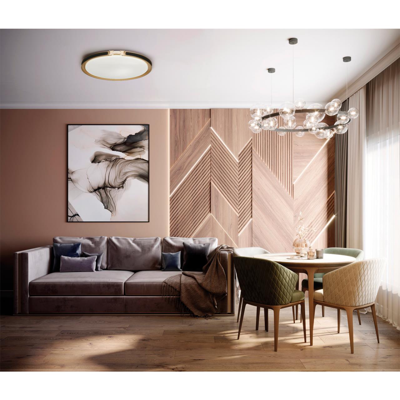 Светильник *40,5*8,5 см, LED 1*48W, 4000 К, Sonex Favemo Black 7667/DL, белый/черный/золотой