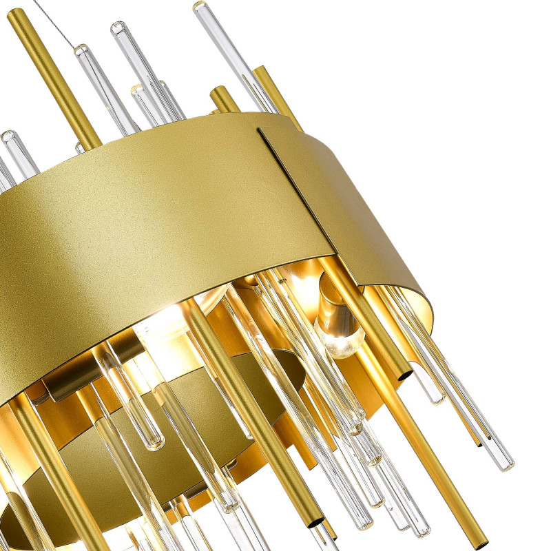 Люстра подвесная 40 см, 320W, ST LUCE OLVERA SL1633.203.08 Матовое золото