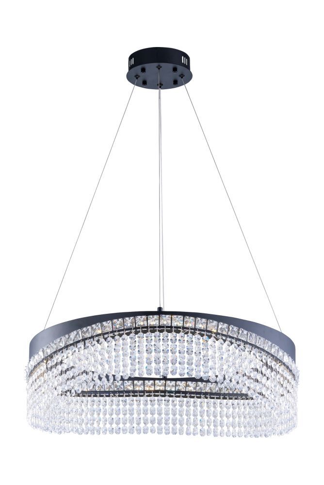 P7027/D600 BK Люстра (RL) 124W 3000-6000K*LED, Ø600 x H170 (1370), Rilon BK (Черный)