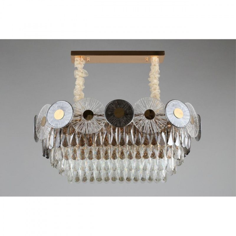 Подвесная люстра 72*36*50-85 см, E14, 40W, Aployt Zibille APL.769.03.11, золотой