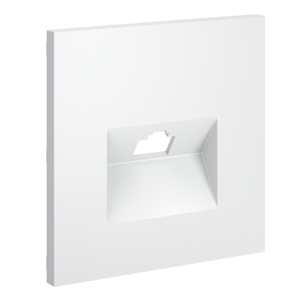 Накладка для розетки компьютерной RJ45 кат.6, белый матовый Voltum S70 VLS001302, Пластик Soft touch