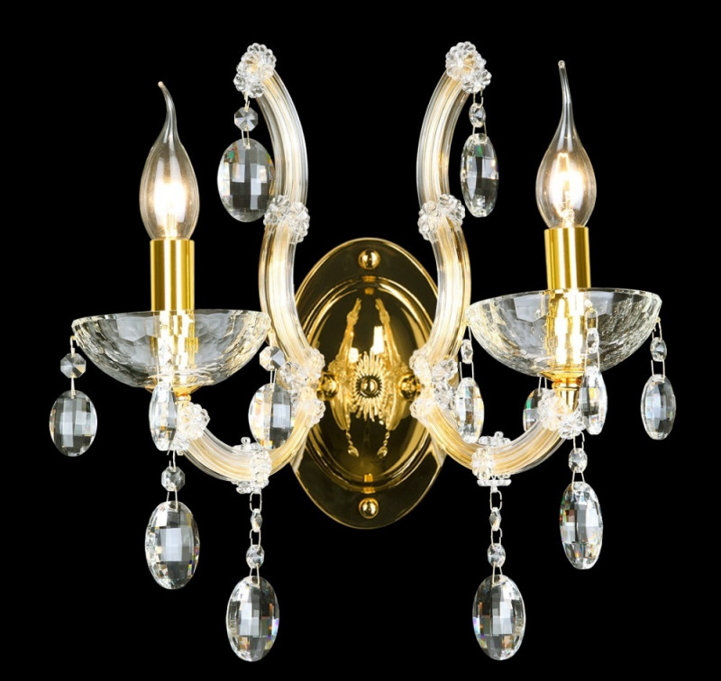 Бра 35*22 см, Crystal Lux HOLLYWOOD AP2 GOLD Золотой/Прозрачный