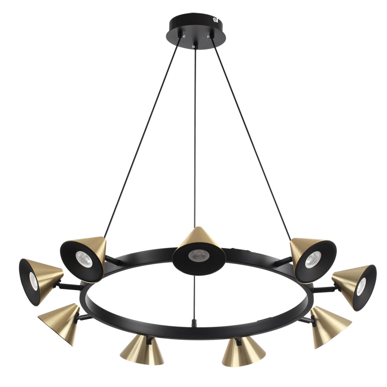 Подвесной светильник 81*100 см, 9*GU10 Lumion Lamina 8233/9 черный, золотой