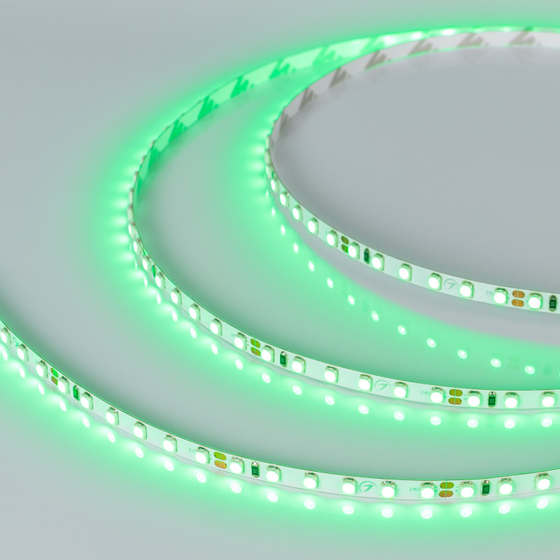 Лента RT-A120-5mm 24V Green (9.6 W/m, IP20, 2835, 5m) (Arlight, узкая) 015663(2). Цена указана за 5 метров. Продается кратно 5 метрам.
