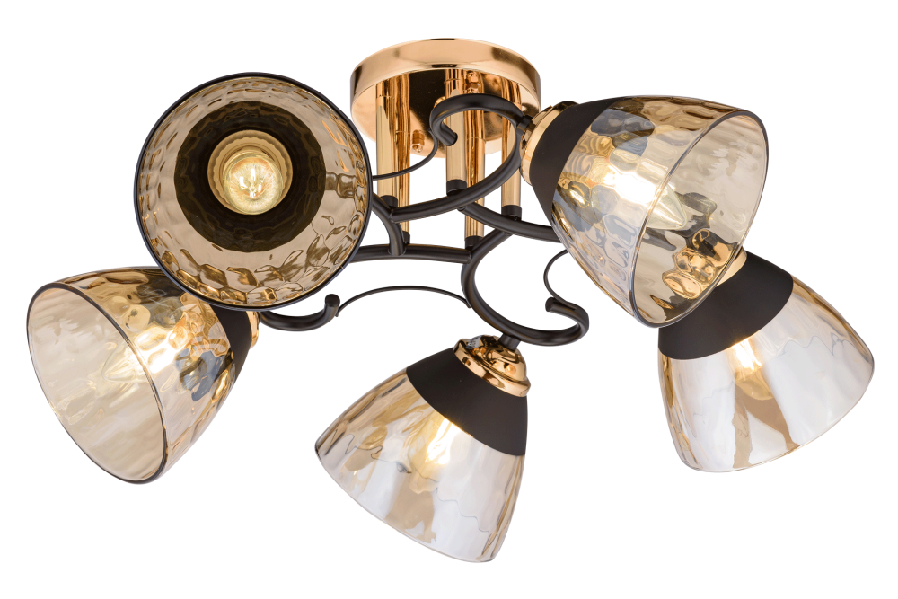 Люстра Ø560 x H230, мм, 5*40W (200W), GOLD+BLACK(ЗОЛОТО+ЧЁРНЫЙ) Rilon 06770/5 GOLD+BLACK