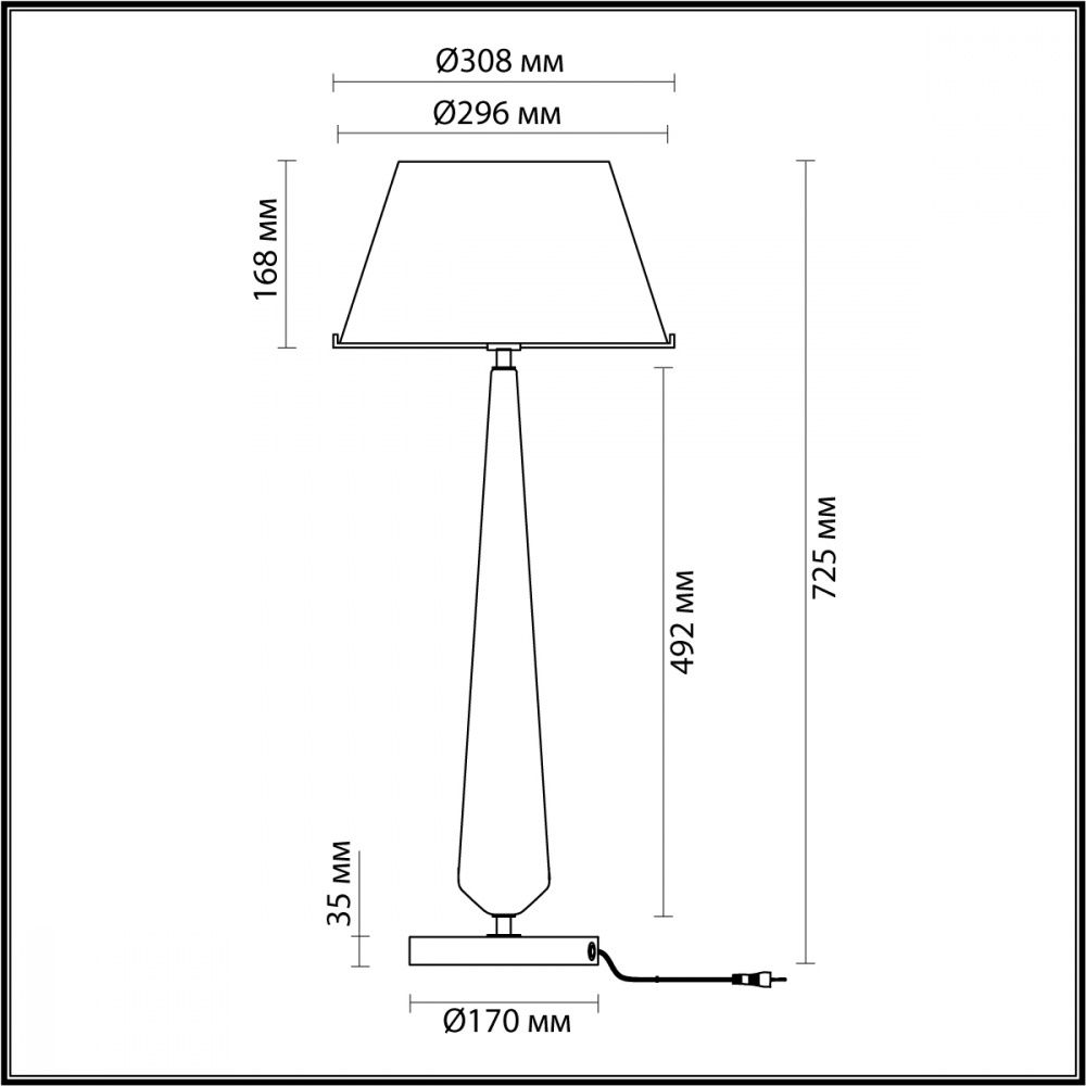 Настольная лампа высокая Odeon Light TOWER 4852/1T, 72*30 см