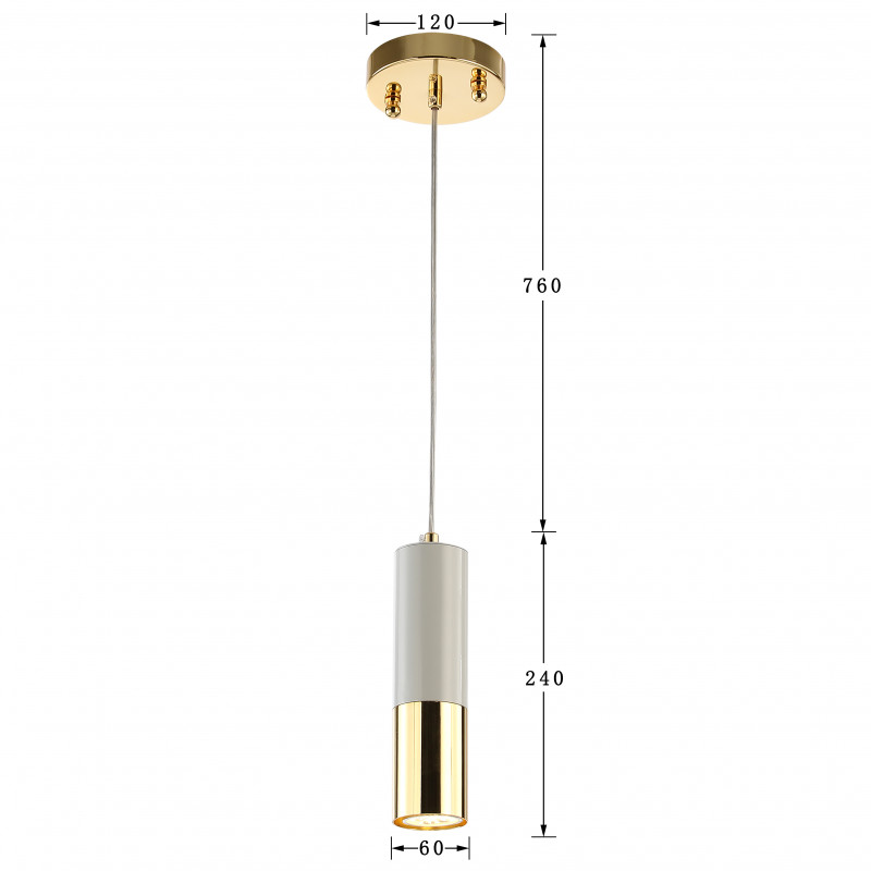 Подвес Favourite Ultra 2755-1P, D120*H240/1000, золотой гальваники, плафон состоит из двух цветов: сияющий белый и золотая гальваника