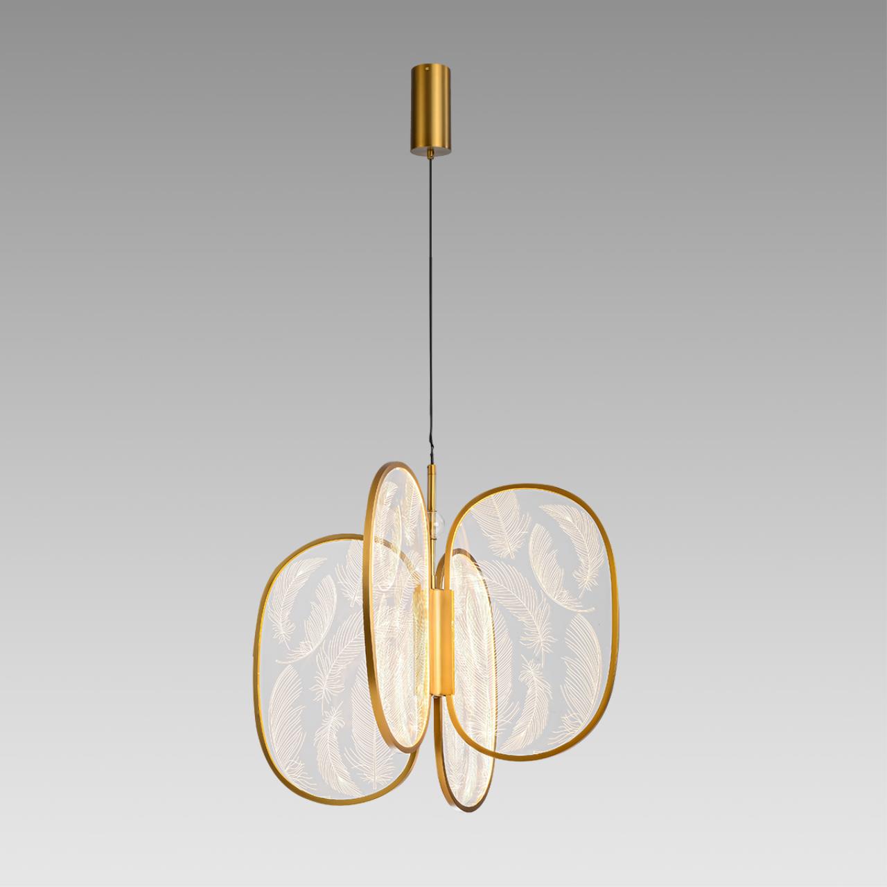 Подвесной светильник 50*180 см, 1 LED*53W, 3000 К, Odeon Light Piuma, античная бронза 6664/53L