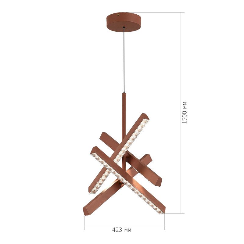 Подвесной светильник 42,3*42,3*-150 см, *LED, 43W, 4000K, ST-Luce Euclidics SL1018.613.04, коричневый