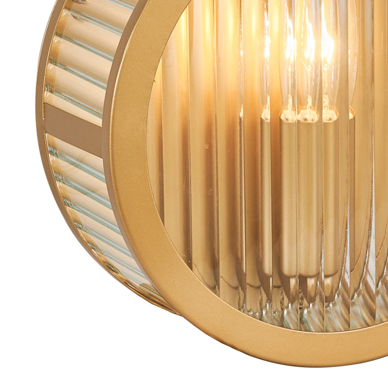 Бра Favourite Radiales 3099-1W, D100*W200*H200, золота, плафон из прозрачного рельефного стекла