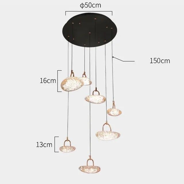 Люстра 2326-7, D500 / Н160 LED, 75W, K, Alva Donna, Чёрный матовый