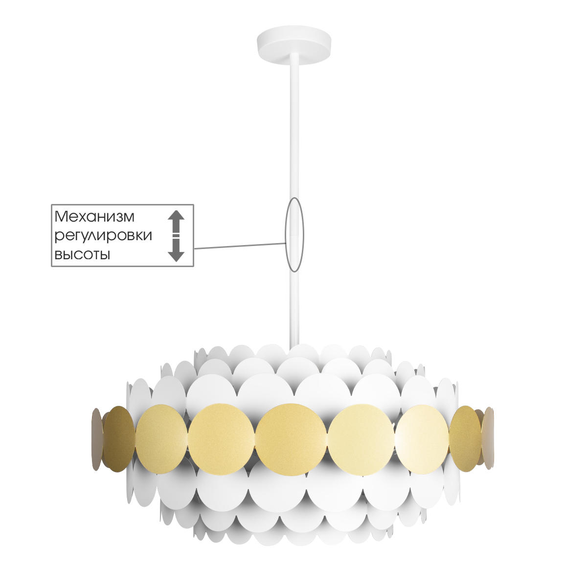 Подвесной светильник 62*28 см, 9*E14*40W LOFT IT Juicy 10310/S Gold золото, белый
