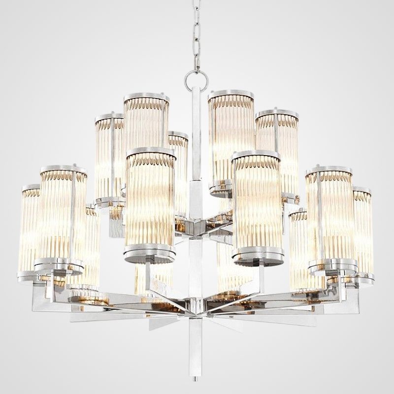 Подвесная люстра Сilindery Silver D75 75,5*75,5*73 см, 16*E14*40W, ImperiumLoft сilindery01, Серебристый