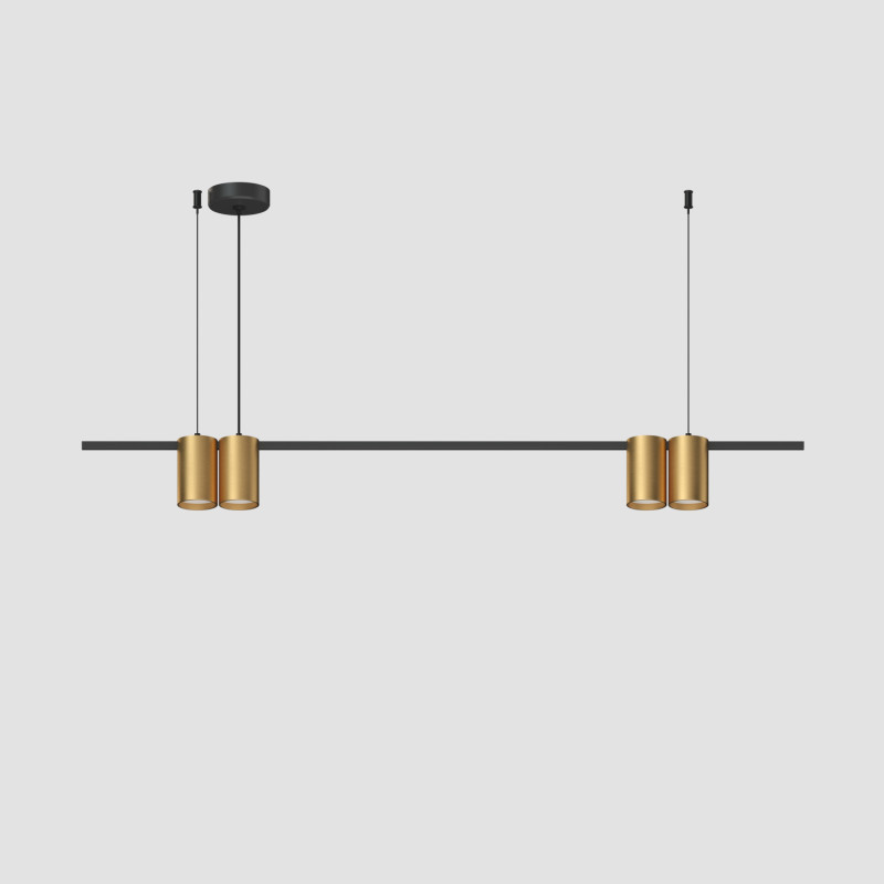 Подвесной светильник 100*5,6*208,9 см, 4*GU10, 60W, Denkirs Orbit DK4061-BK+SG черный