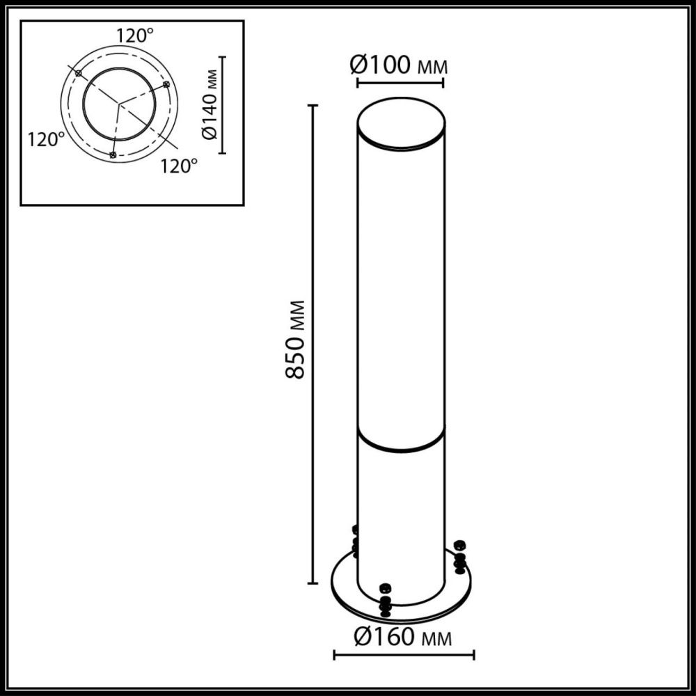 Уличный светильник *10*85- см, *LED*18W, 3000K, Odeon Light Cortena 7180/22GL, коричневый