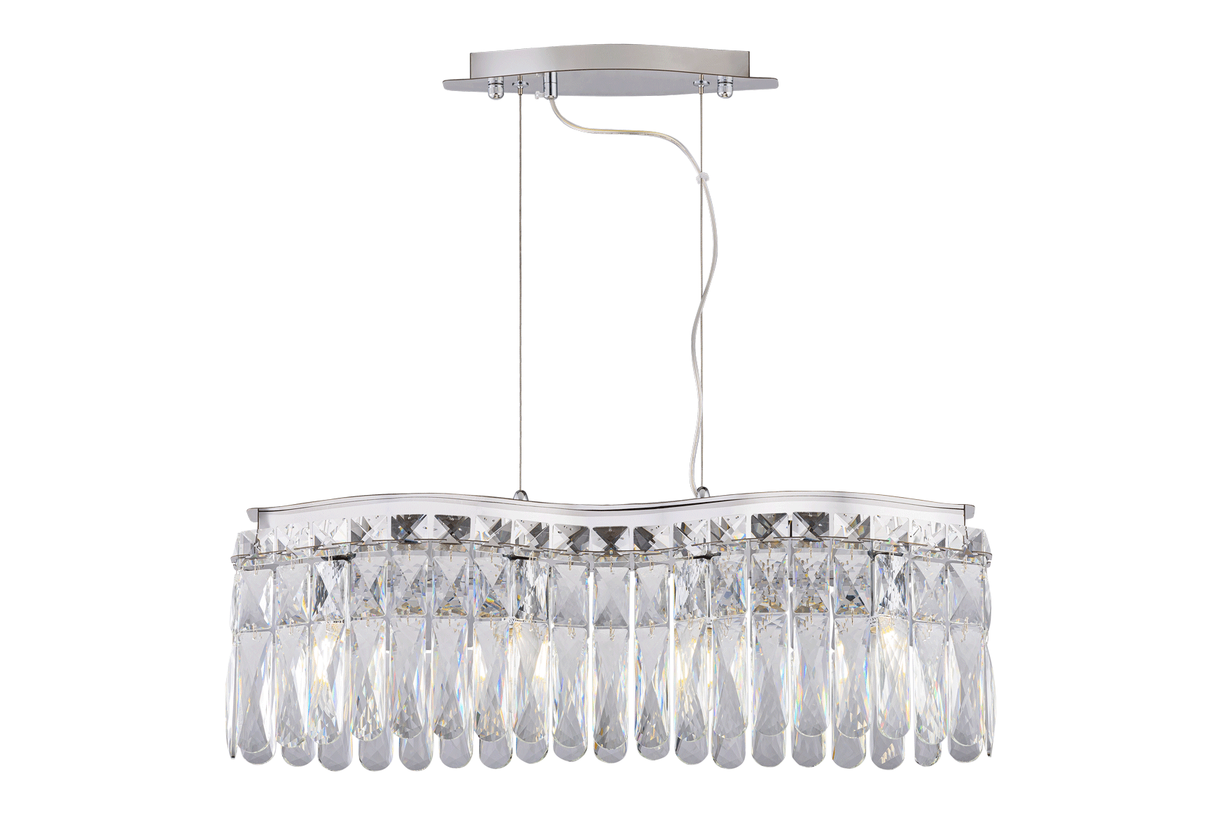 Люстра 650*140*230-700, 4*E14, 40W NewRgy Cristallo 5683R/4A CHROME+CLEAR, Хром+Прозрачный