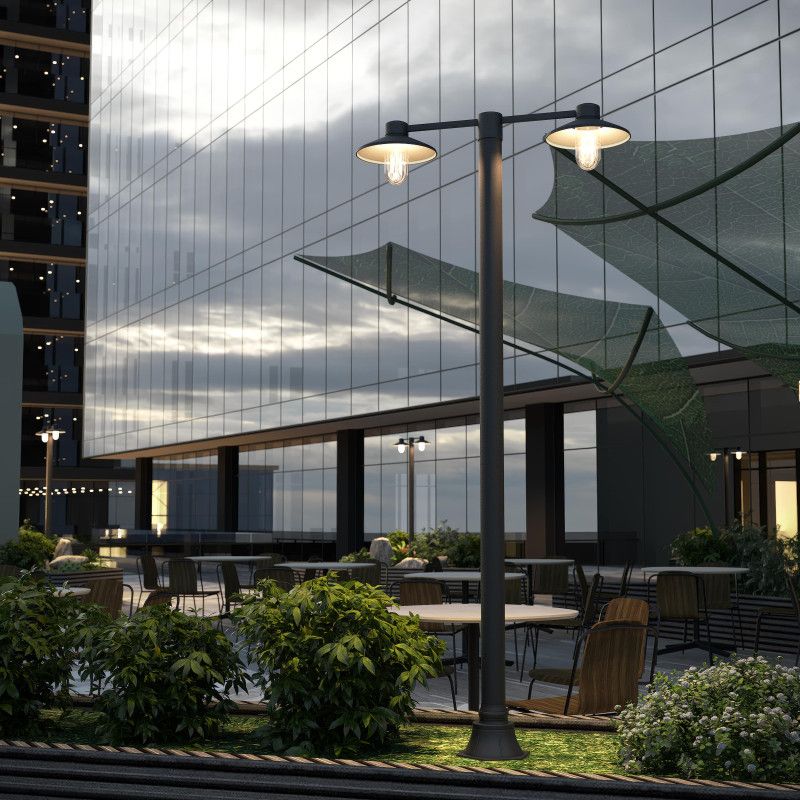 Садово-парковый светильник 81,5*29,2*218,5 см, 2*E27*60W, ST-Luce BASKO SL9542.705.02, серый