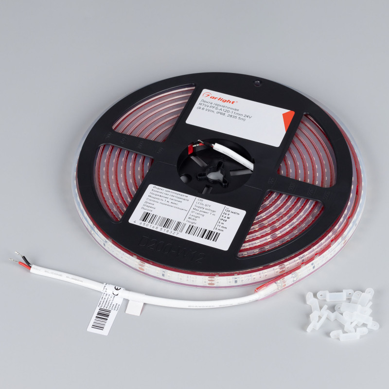 Лента герметичная RTW-PFS-A120-11mm 24V Blue (9.6 W/m, IP68, 2835, 5m), Arlight 033787. Цена указана за 5 метров. Продается кратно 5 метрам.
