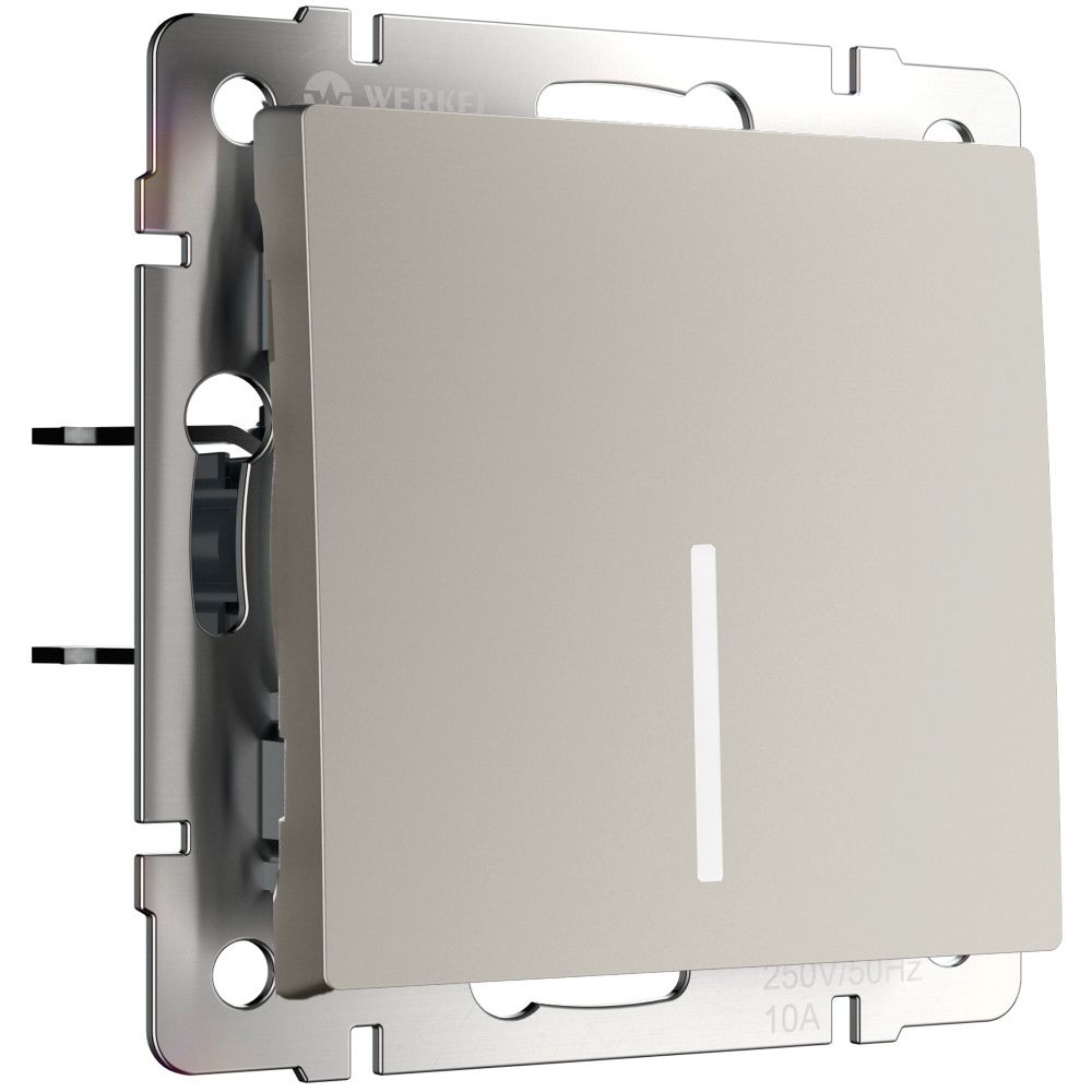 W1210104 Выключатель одноклавишный с подсветкой, дымчатый Werkel, 4690389211867