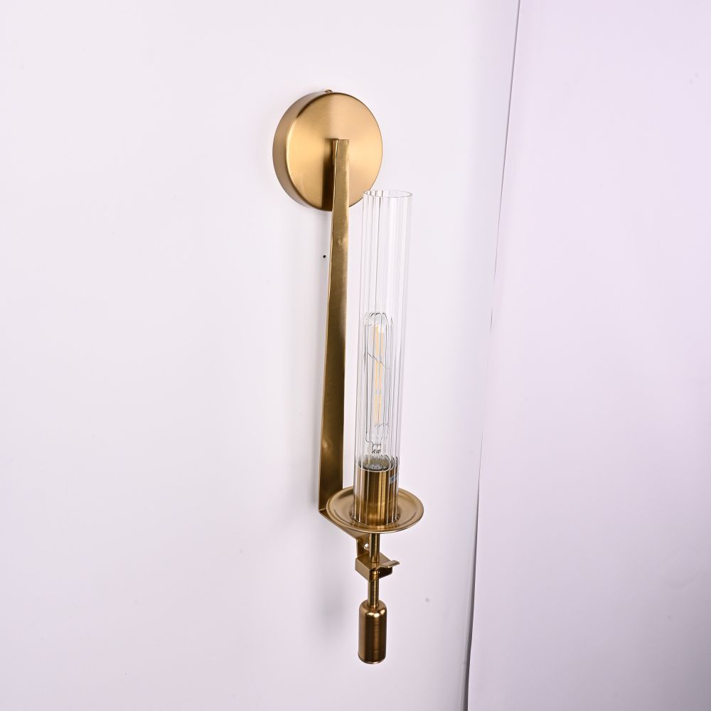 Бра Fontanelle Single Wall Lamp 15*11*58 см, 1*E27*60W, ImperiumLoft 44.442-0, Латунь