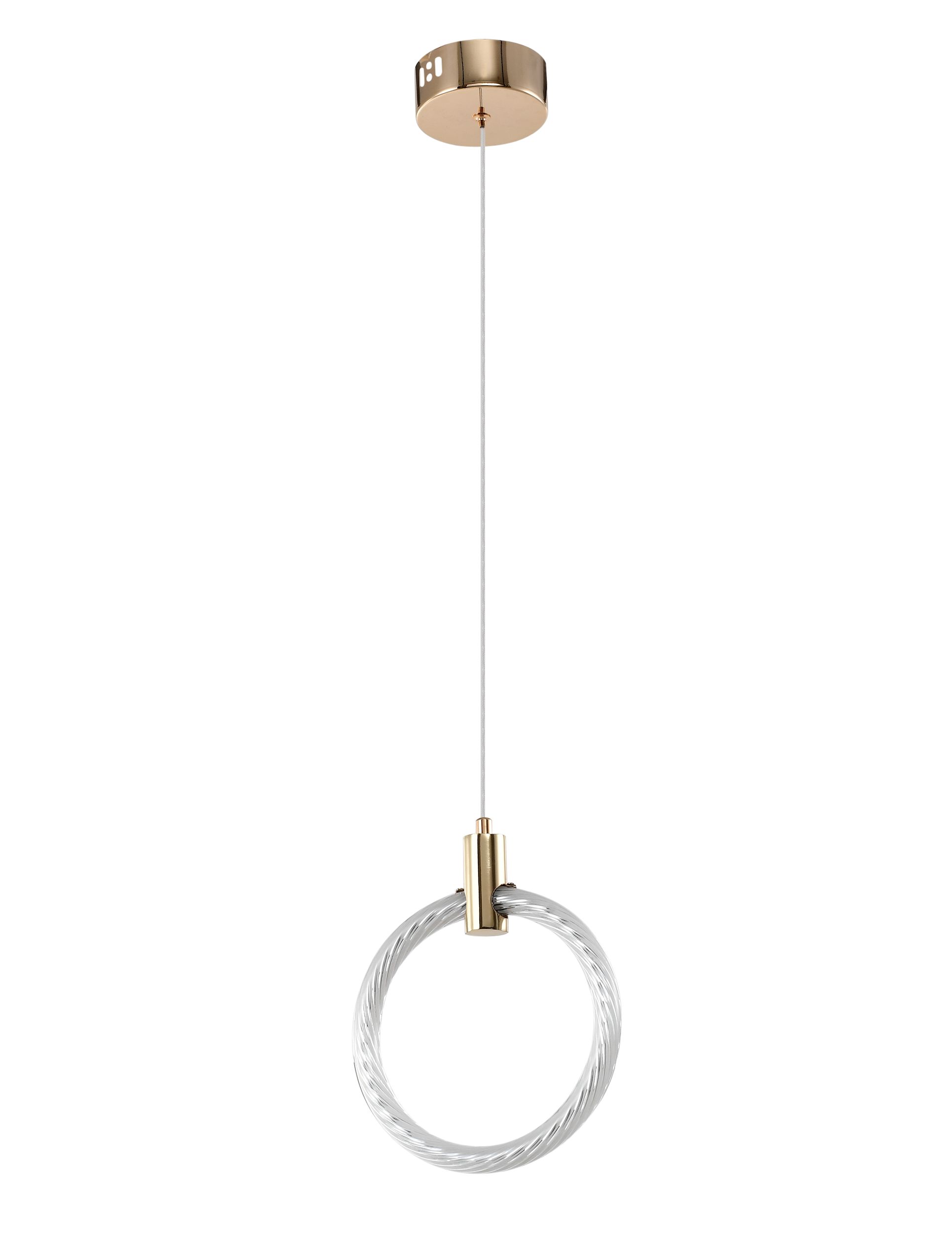 Светильник подвесной 20*20 см, LED 17W 4000K золото Zortes Ringer ZRS.57792.17