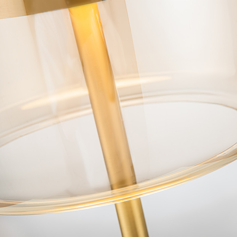 Настольная лампа 26*56,5 см, 21W, Favourite Reflex 4235-1T Стекло янтарного цвета, матовое золото и белый акрил