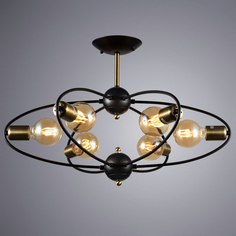 Потолочная люстра Arte Lamp Glasgow A1963PL-6BK, диаметр 62 см, черный