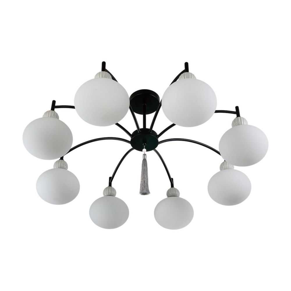 Люстра потолочная *85,5*43-43 см, 8*E14*40W, Lumion Gloriya LUM8273/8C, черный; серый