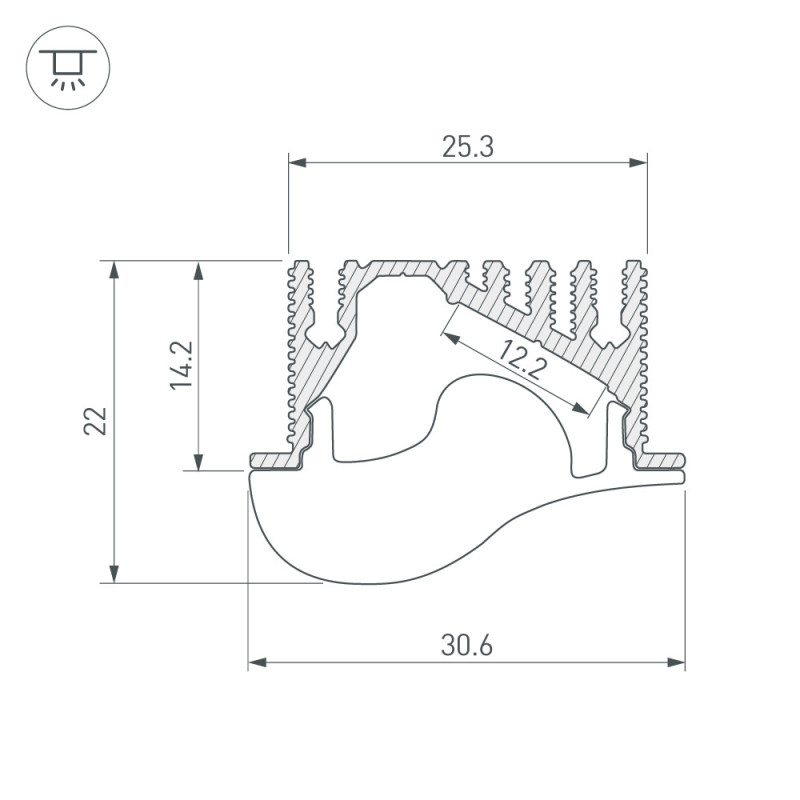 Профиль Arlight 019270 200*2,45*1,5 см. Цена указана за 1 комплект.  экран в комплекте