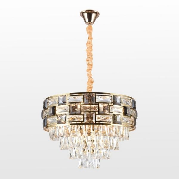 Подвесная хрустальная люстра 48 см, Lussole Presidio LSP-6023, золото