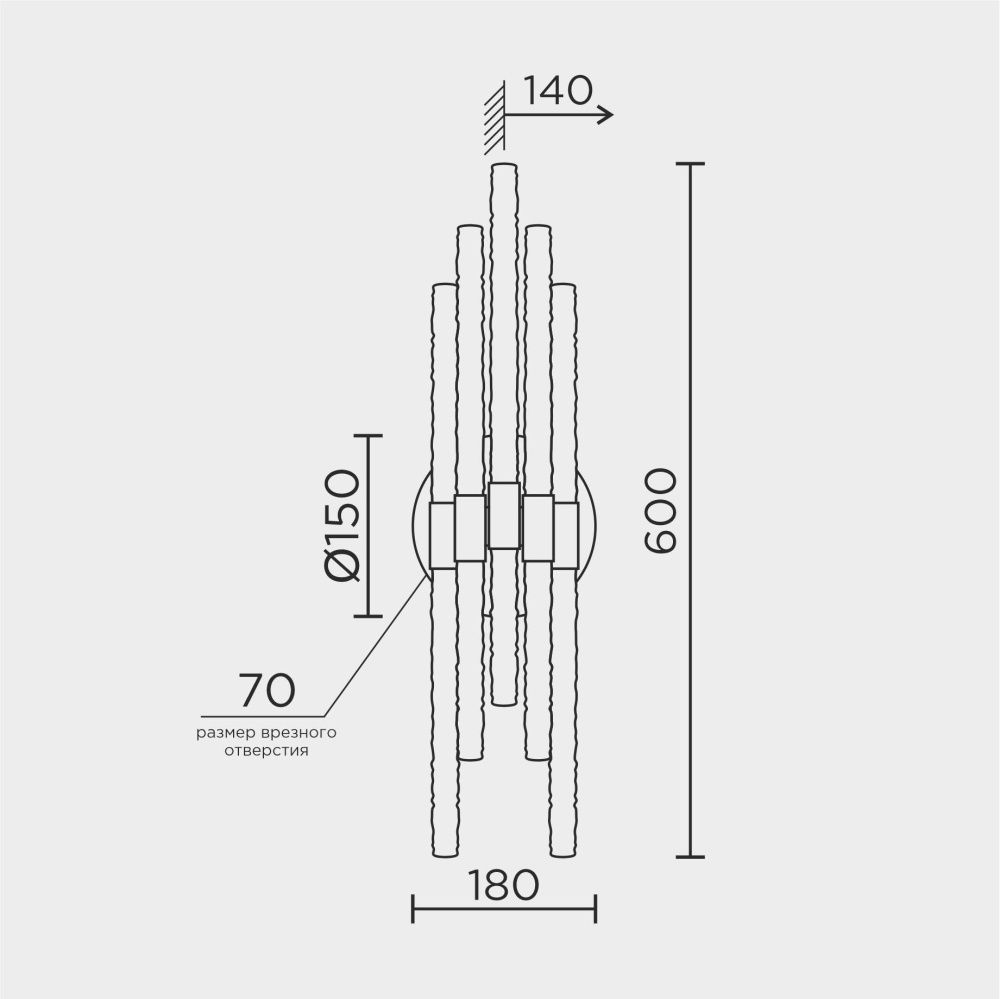 Бра 18*10*60 см, Е14 2x40W, Латунь MODELUX ML.536.02 BS