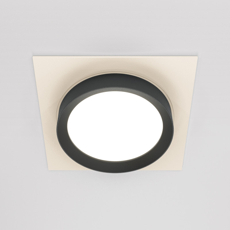 Светильник 11 см, GX53, IP20 Maytoni Downlight Hoop DL086-GX53-SQ-WB, белый-черный
