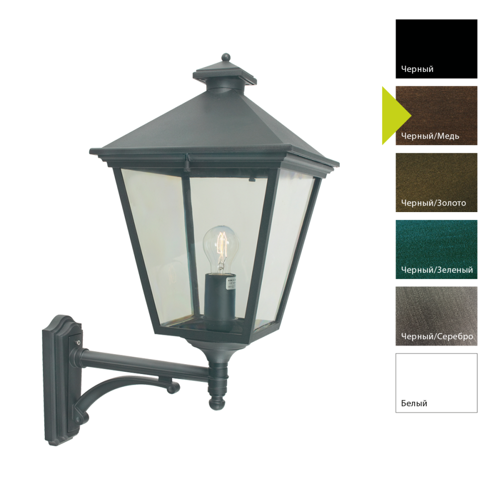 Настенный фонарь 46*31*75 см, E27*100 (накал.) 77 (гал.)W, Natural Concepts Norlys London Big 490BS, BC (Черный/Медь)