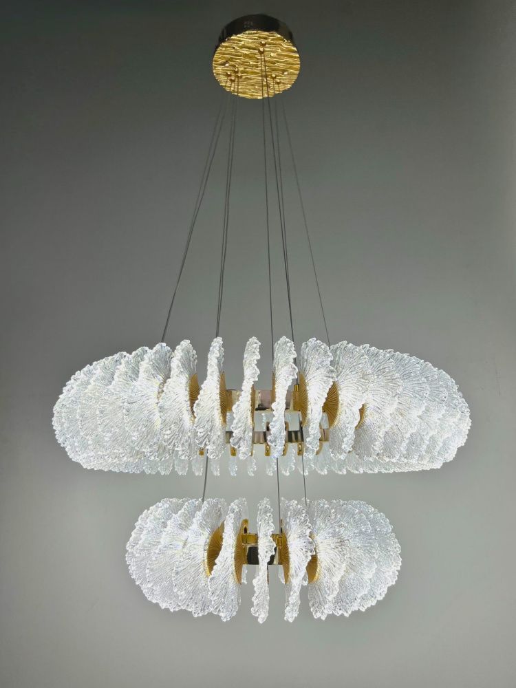 Люстра 8846-800+500, D800*H340 мм / D500*H340 мм LED, 198W, 3000/4000/6000K, Alva Donna, Золото