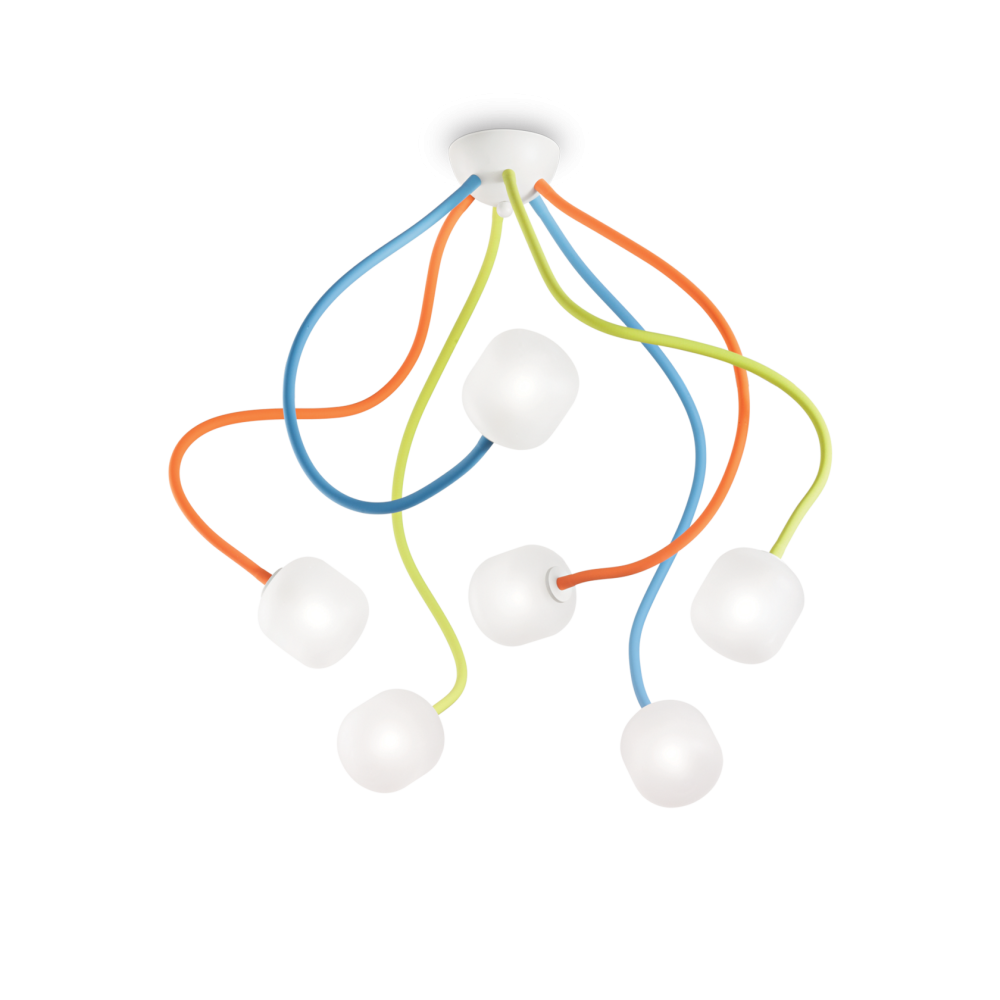 Люстра потолочная ideal lux Octopus PL6 D50 G9 Разноцветный 174976.  см