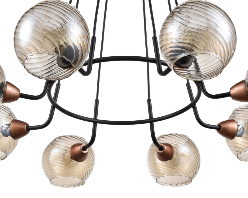 Подвесная люстра  78*95 см, 8*E14 черный, медь Vele Luce Imelda VL5832P08