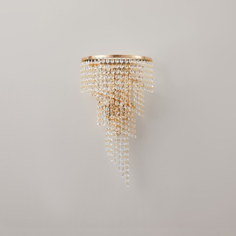 Бра Favourite Phoenix 2903-3W, D150*W260*H455, каркас бронзового цвета, плафон состоит из каскада хрустальных подвесок