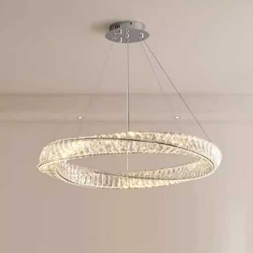 Светильник подвесной светодиодный ElegantLight DZN-8189 ХРОМ  D600/H1200/1/LED/35W/4000K DOMO 24-07