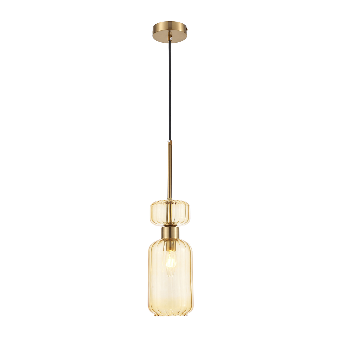 Подвесной светильник 120*120*1200 мм, 1*E14 античная медь Escada Gloss 1141/1S Amber