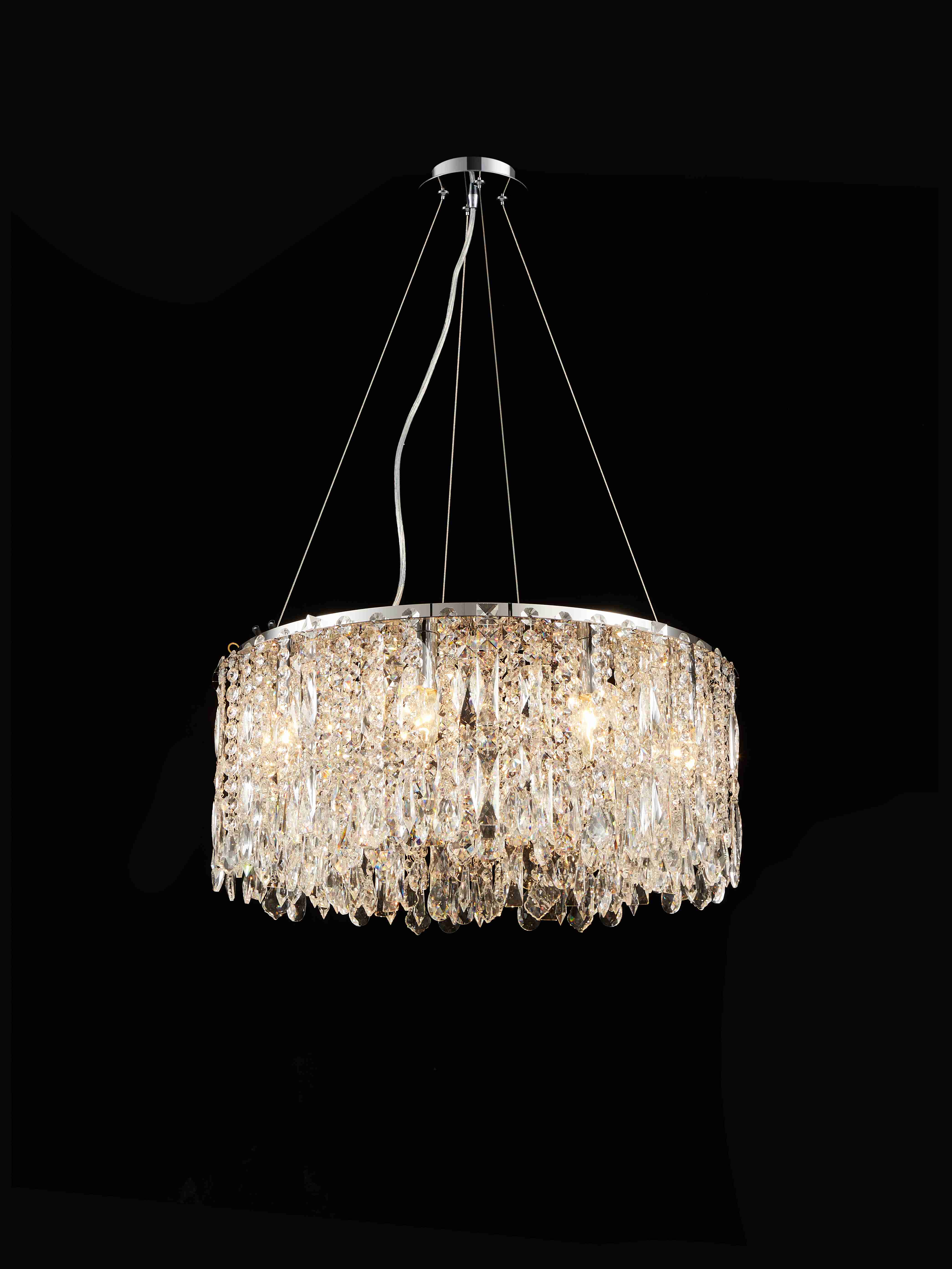 Люстра 600*250, 8*E14, 40W NewRgy Cristallo M30-ф600*H250 CHROME, Хром