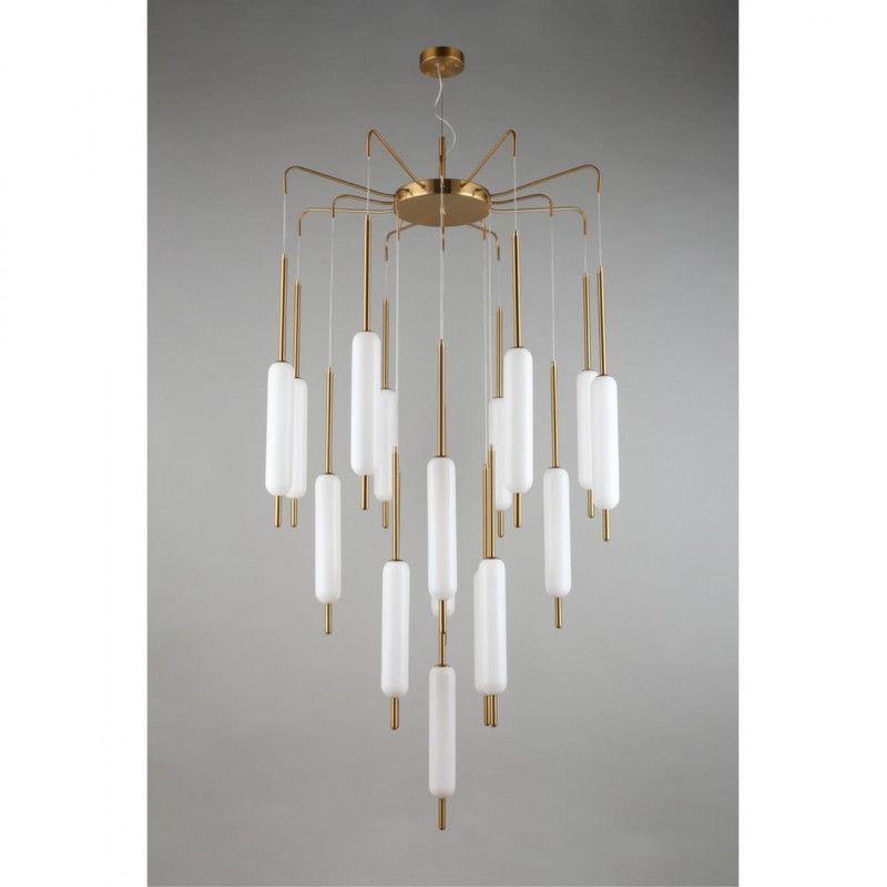 Каскадная люстра 90*180-250 см 136W, 3000K, Aployt Carla APL.010.03.136, золото матовое