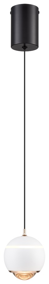 Светильник подвесной Wertmark Ebba WE470.01.306, 10*10 см, белый, золото, черный