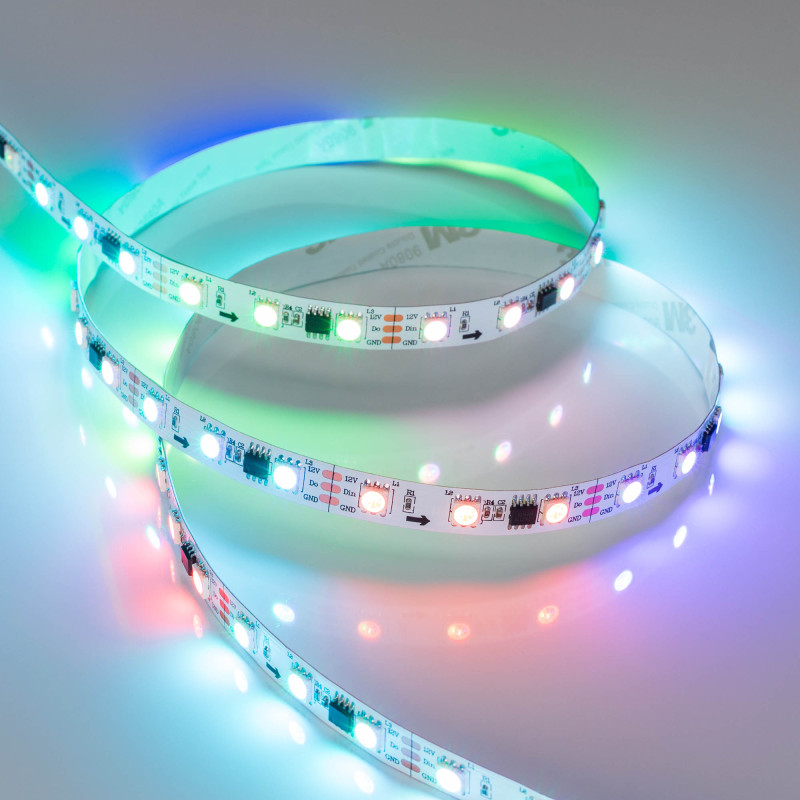 Лента SPI-B60-10mm 12V RGB-PX3 (14.4 W/m, IP20, 5060, 5m) (Arlight, Открытый, IP20) 026367(2). Цена указана за 5 метров. Продается кратно 5 метрам.
