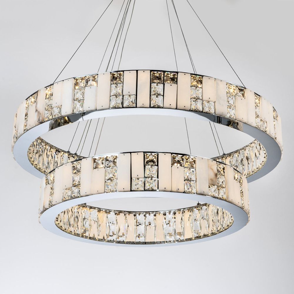 Подвесная люстра 80x80см, LED, 72Вт, 3000 / 6000K, Modelux ML.6985.800.600P CR Хром