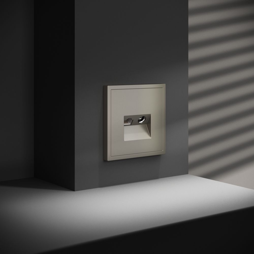 Розетка телевизионная встраиваемая TV+RJ45 кат. 6, шелк Voltum S70 VLS060704, Пластик Soft touch