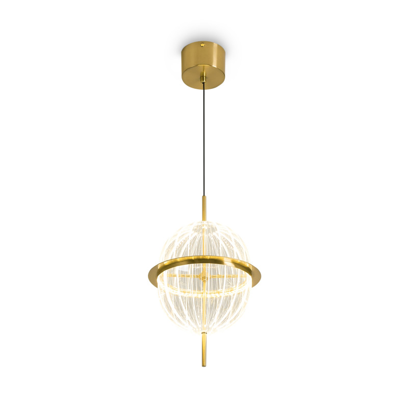 Подвесной светильник 230 см, LED,  17W, 3000К, Freya Whisper FR6184PL-L17BS латунный