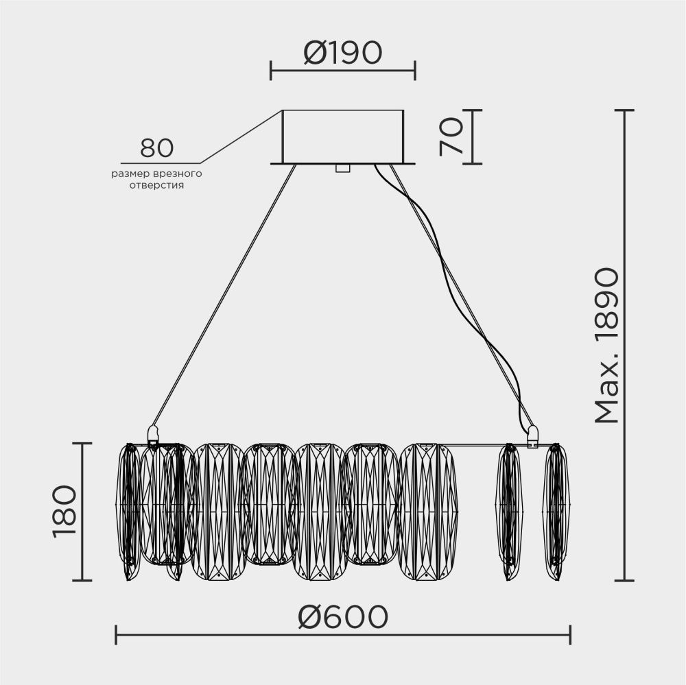 Подвесная люстра MODELUX ML.5550.600 CP