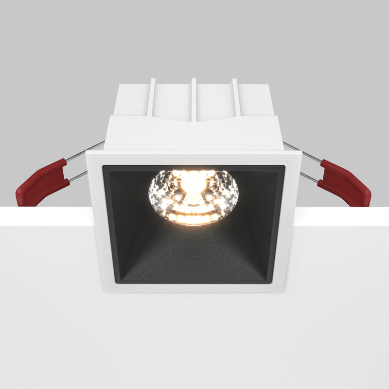 Светильник 9 см, 15W, 3000K, Technical DL043-01-15W3K-D-SQ-WB, белый-черный, 36°, Dim, Triac